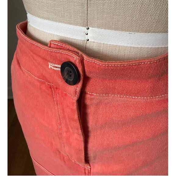 Wildfang The Essential Denim Work Skirt in Salmon Pink Size Large - Picture 2 of 8